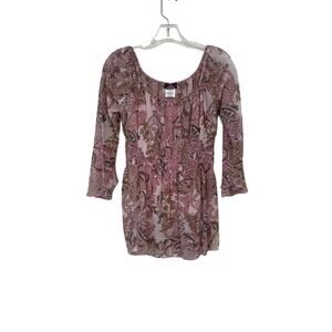 Vintage Jordache Pink Paisley Top with Camisole Sz M (7/9 )